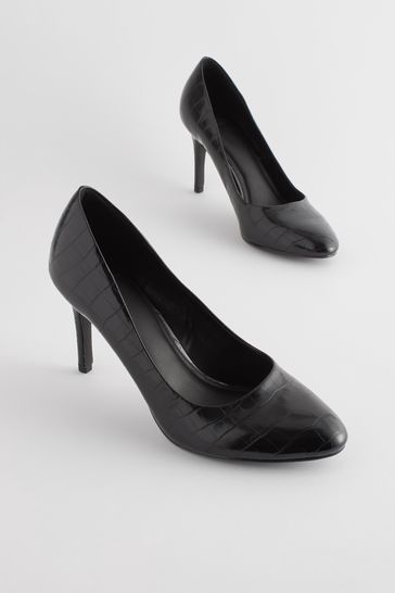Black croc court best sale shoes