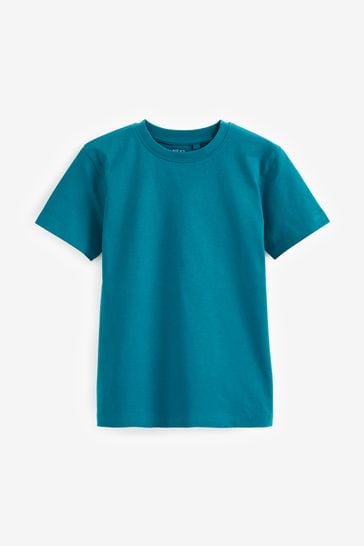 Blue Deep Teal Cotton Short Sleeve T-Shirt (3-16yrs)