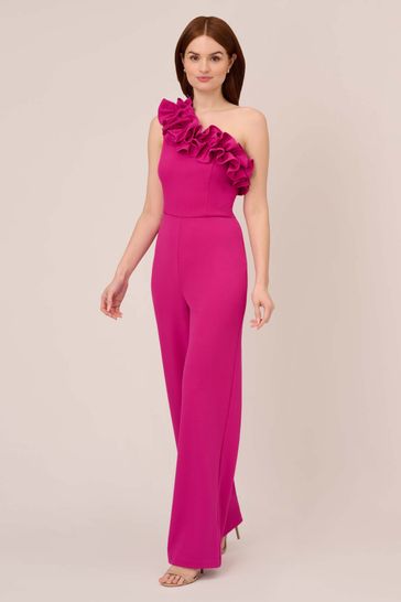 adrianna papell pink jumpsuit