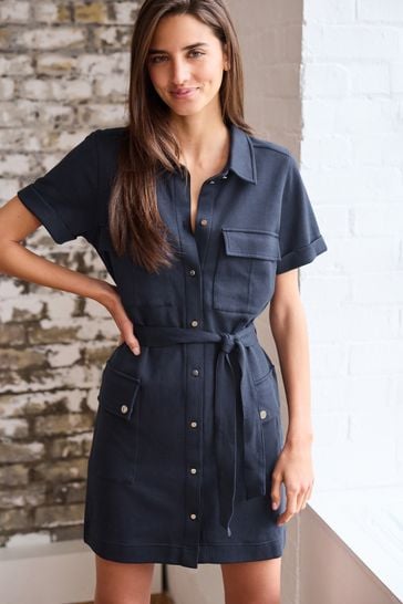 Women's short sleeve shirt dress outlet