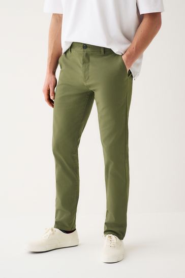 Buy Rich Green Slim Stretch Chino Trousers from Next United Arab