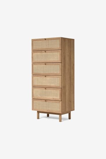 Oak effect tall chest of drawers top