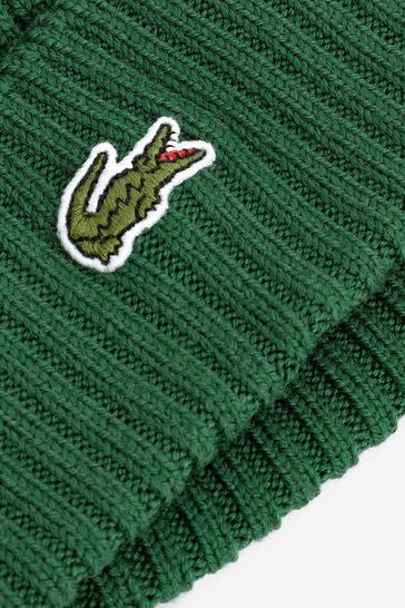 Buy Lacoste Mens Green Core Essentials Knitted Beanie from Next