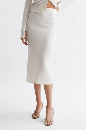 High waisted pencil skirt cream new arrivals