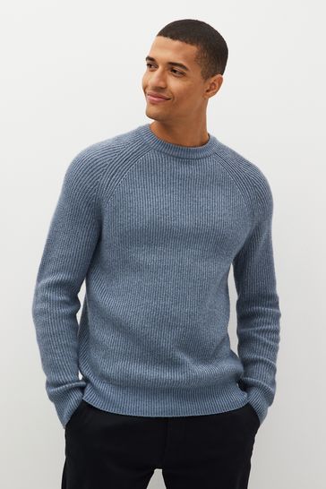 Buy Cornflower Blue Regular Cosy Rib Knit Crew Jumper from Next