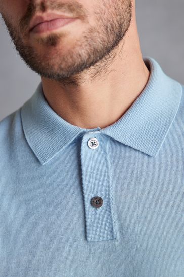 Men's merino long sleeve polo shirt online