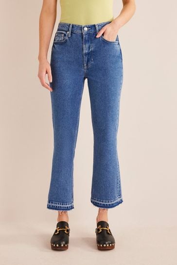 Boden Blue Baby Mid Rise Kick Jeans