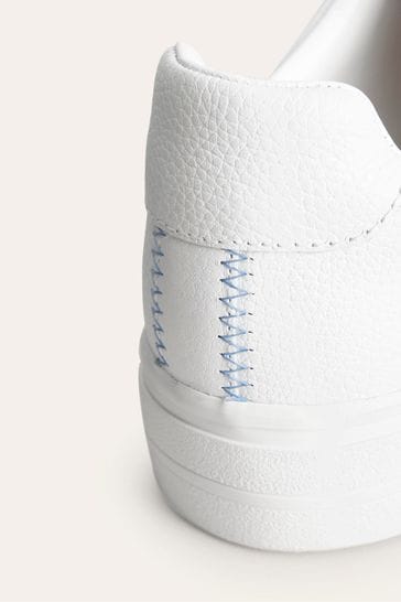 Boden White Leather Flatform Trainers