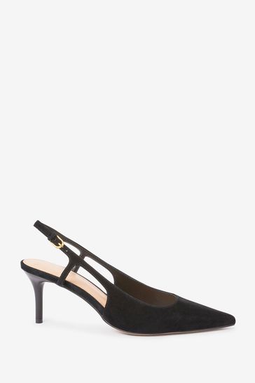 Black cut shop out pumps