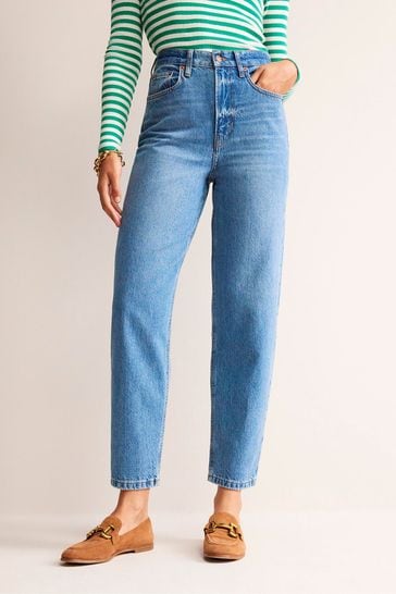 Boden Blue High Rise Tapered Jeans