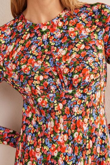 Buy Boden Pink Crew Neck Midi Tea Dress from Next USA