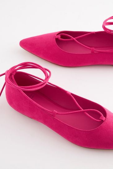 Buy Pink Forever Comfort Point Toe Ankle Tie Shoes from Next Germany