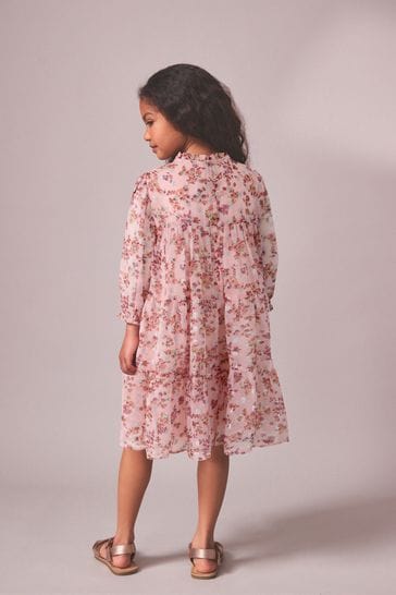 Girls pink chiffon dress sale
