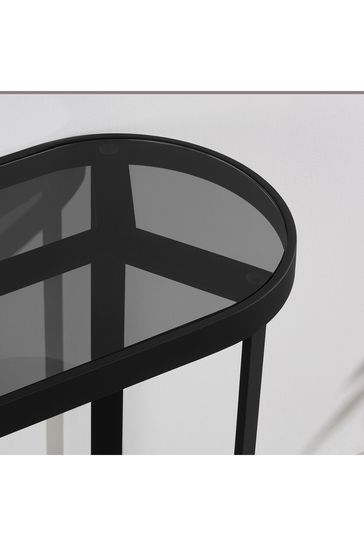 Black round hotsell console table