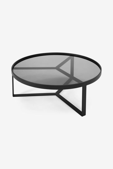 Buy MADE.COM Black Grey Glass Aula Round Coffee Table from the