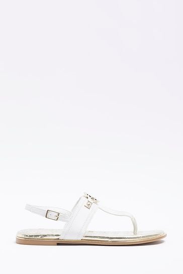 Buy River Island Toe Post White Sandals from Next Latvia