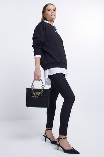 River island sales black satchel bag