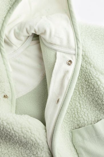 Buy Mint Green Teddy Baby Cosy Fleece Borg Jacket from Next Luxembourg
