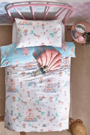 Multi Mermaid Print Duvet Cover and Pillowcase Set