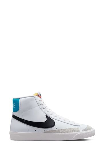 Buy White Blue Blazer Mid 77 Vintage Trainers from Next Luxembourg