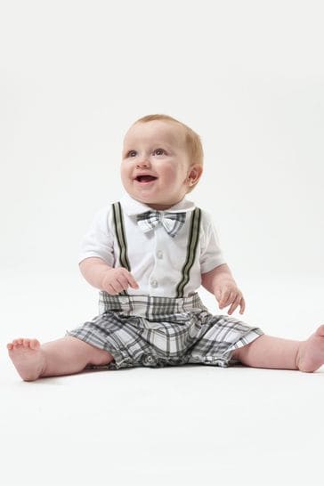 Angel Rocket Grey Rowen Baby Smart Bow Tie Set
