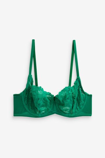 Buy Red/Green/Cream Non Pad Balcony Lace Bras 3 Pack from Next USA