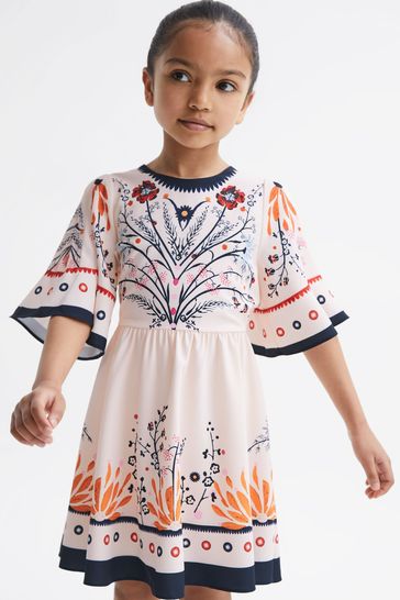 Reiss Ivory Ania Junior Floral Printed Dress