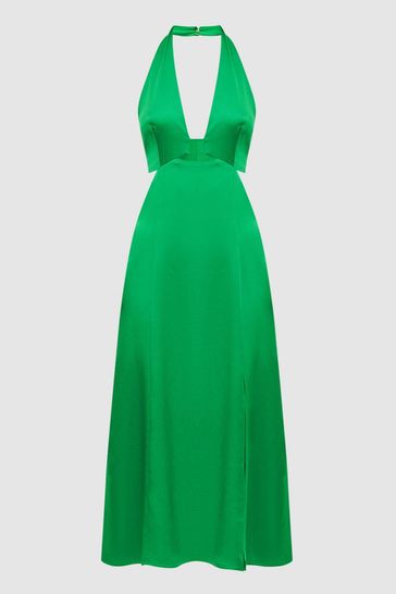 Reiss green silk dress online