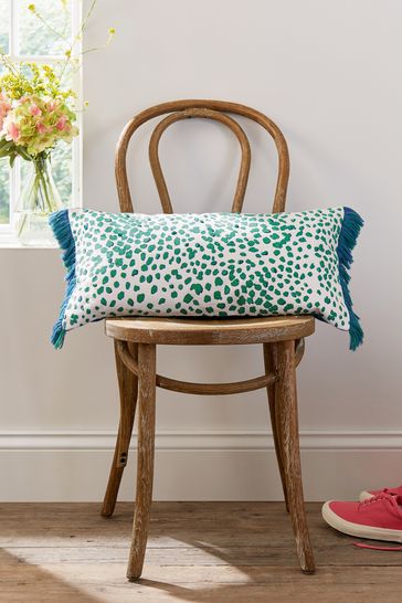 Joules Green Pheasant Floral Cushion