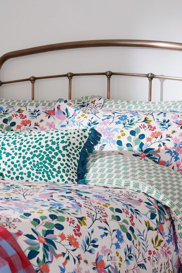 Joules White Pheasant Floral Duvet Cover and Pillowcase Set