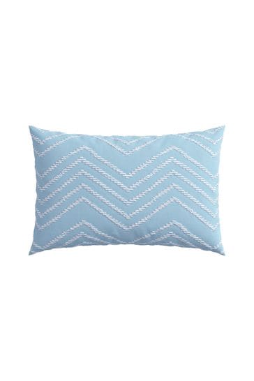 Helena Springfield Blue Woven Zig Zag Duvet Cover and Pillowcase Set