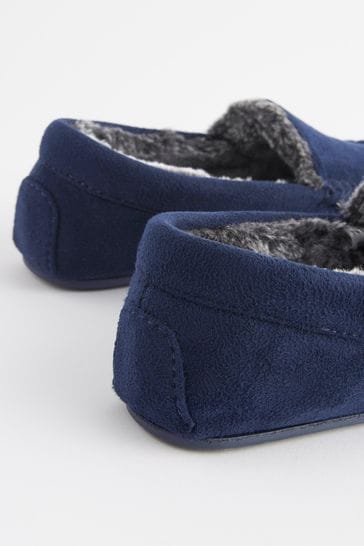 Mens blue clearance moccasin slippers