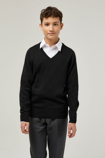 Black round neck school jumper sale
