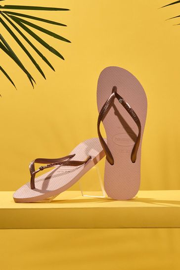 Buy Havaianas Pink Slim Crystal Sandals from Next Luxembourg