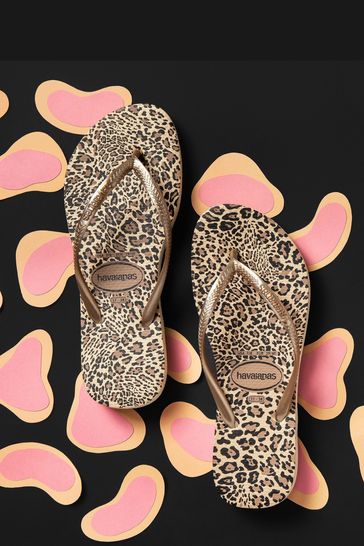 Havaianas slim animal hot sale print flip flops