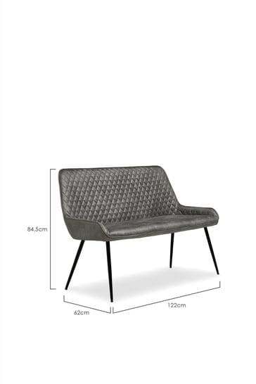 Monza Faux Leather Dark Grey Hamilton Dining Bench