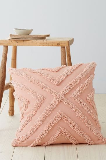 Pineapple Elephant Pink Diamond Tufted Cotton Cushion