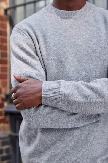 Gray crew neck sweater clearance