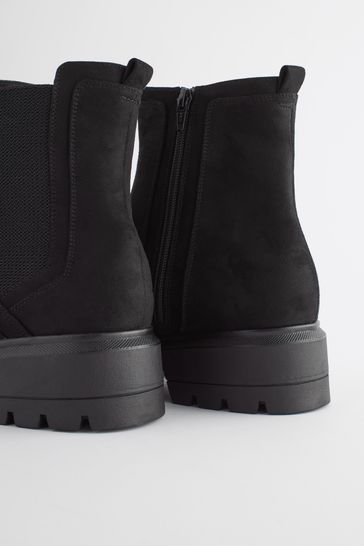 Wide black 2025 ankle boots