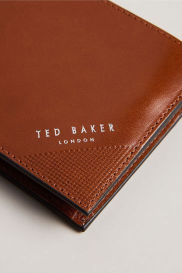 Buy Ted Baker Brown Prugs Embossed Corner Leather Bifold Coin Wallet from Next Kuwait