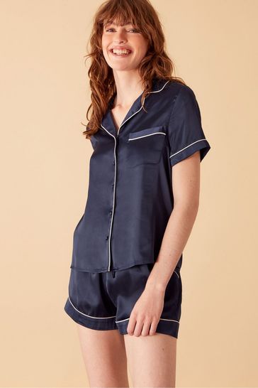 Accessorize Blue Satin Short Pyjama Set