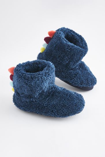Blue Warm Lined Slipper Boots
