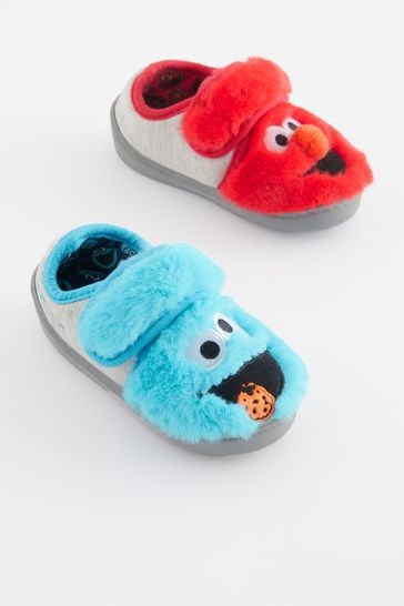 Red/Blue Touch Fastening Cupsole Print Slippers