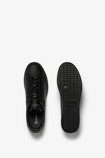 Lacoste mens black cheap leather shoes