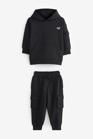 Grey joggers sale black hoodie