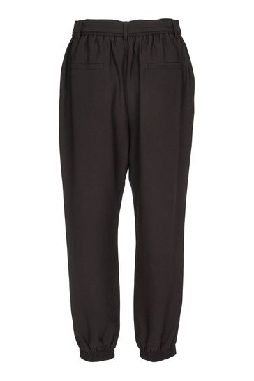 Mint Velvet Black Belted Popper Joggers