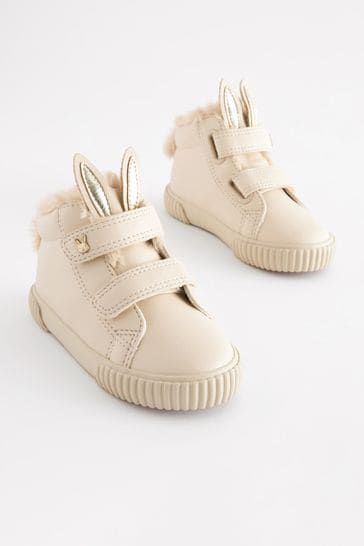 Bone White Bunny Wide Fit (G) High Top Trainers