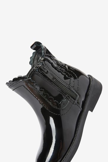 Ladies black clearance patent boots