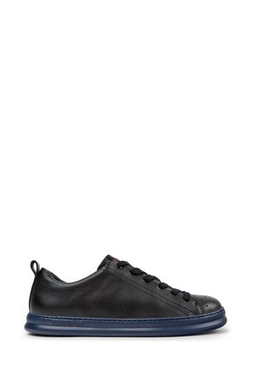 Camper Runner Four Full-Grain Black Leather Men's Sneakers