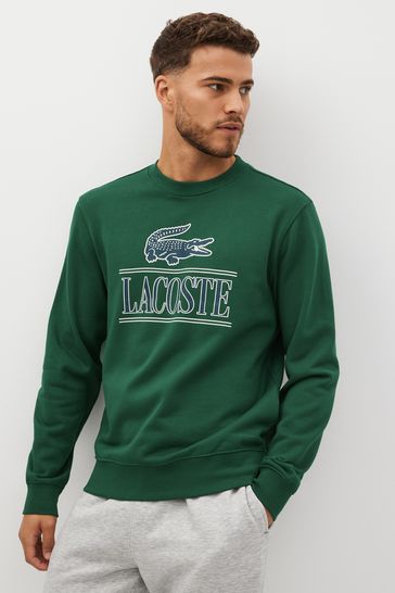 Buy Lacoste Mens Green Core Graphics Sweatshirt from the Laura